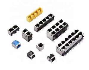 พอร์ตคู่1*2 8P8C เครือข่ายอินเตอร์เฟซด้านข้างเข้า RJ45แจ็คเชื่อมต่ออีเธอร์เน็ต - Product Image 1