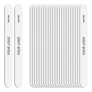 Factory Wholesale Professional Manicure Tools Kit Custom Logo Wooden Nail <strong>Files</strong> 100/180 Grit Cheap Professional Manicure Set - Product Image 1