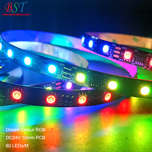 DC24V SM16703RGBスマートLEDストリップライト60 LED/MブラックPCBドリームカラープログラマブルデジタルLEDピクセルレインボーチェイシングライト - Product Image 4