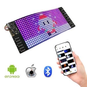 Программируемый мини светодиодный знак RGB полноцветная светодиодная панель приложения шляпы сумки для обуви светящиеся прокручивающие сообщения гибкий светодиодный дисплей - Product Image 1