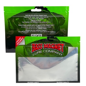 Custom Fish Lure Reiß verschluss Wieder versch ließbarer 3-seitiger Verschluss beutel Angelhaken <span class=keywords><strong>Tackle</strong></span> Bait Swimbait Weiche Plastik verpackungs tasche Clear Window - Product Image 3
