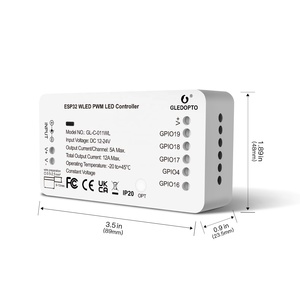 Gledopto ESP32 WLED PWMLEDコントローラー入力電圧DC12-24V総出力電流12 A最大800 IC最大ネットワーク制御付き - Product Image 3
