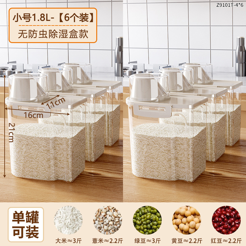 1.8L Transparent 6-Pack Odorless Food Storage Boxes