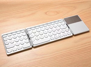 Recién llegado, teclado Universal táctil de tres sistemas con Bluetooth, piezas plegables, banda para sombrero, teclado para tableta, tijera, transfronterizo