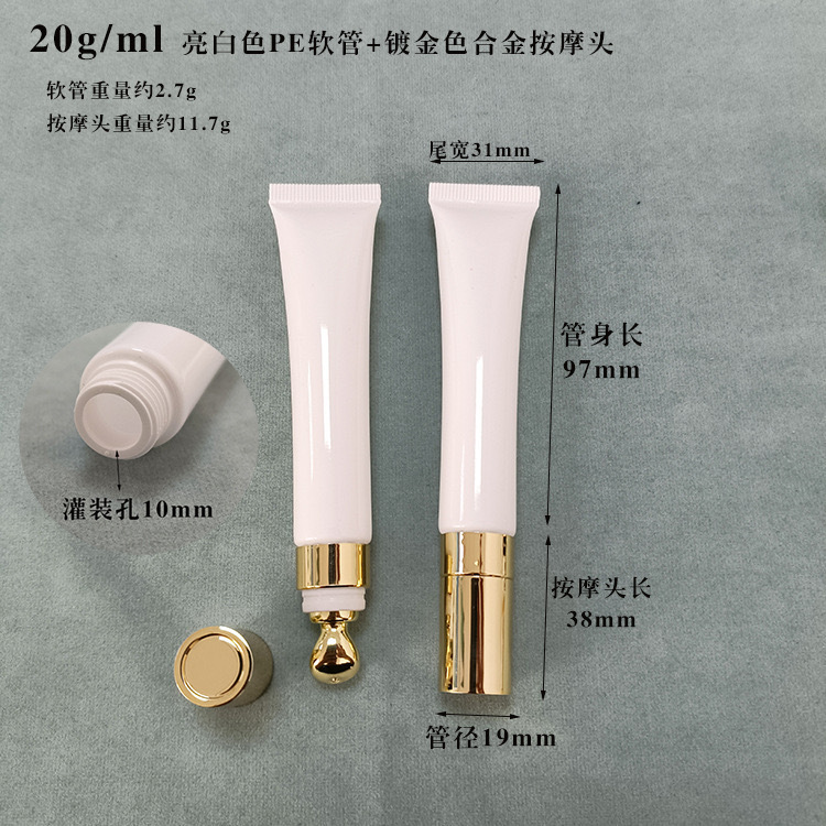 20ml blanco brillante + Cabezal de aleación de zinc dorado