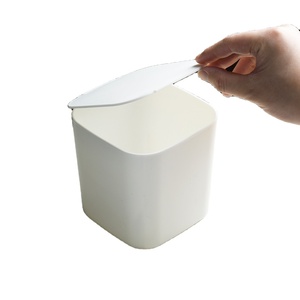 Açık kapaklı kavun kabuğu çöp kutusu kullanarak plastik masa üstü mini çöp tenekesi 2.5L ofis çöp tenekesi - Product Image 1