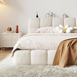 Высококачественная тканевая двуспальная кровать с современным простым дизайном, мягкий комфорт для главной спальни - Product Image 6