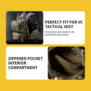 SABADO V5 FCPC Tactical Vest Backplate Supplement Sub-package Hunting Vest Plate Carrier Mag Double Sundries <strong>Pouch</strong>