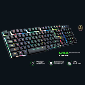 X100 104 Key Gaming Keyboard para computadora Desktop Gamer Keyboard Mouse Combo para computadora Desktop Gaming - Product Image 2