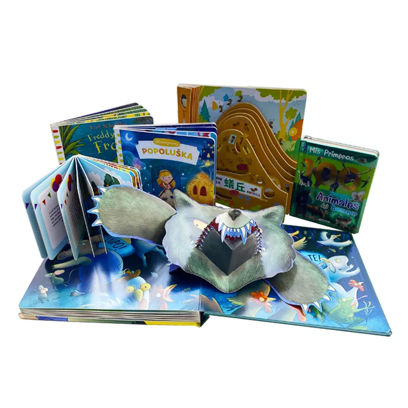 Benutzer definierte Pop-up-Kinder Slide Book Hardcover Board Buch für Kinder