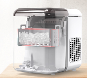 Fabricante de bloques de hielo redondo completamente automático personalizado, mini fabricante de hielo portátil con mango - Product Image 1