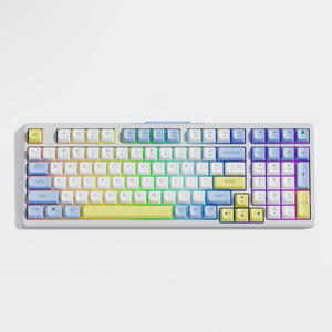 Teclado mecánico recargable inalámbrico de 2,4G programable con retroiluminación RGB de 98 teclas, colorido teclado para juegos de ordenador - Product Image 1