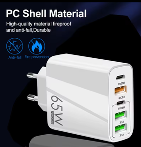 ขายส่ง Pd20w ชาร์จเร็ว65W + ที่ชาร์จ QC3.0ติดผนังชนิด C พอร์ต5พอร์ตสำหรับ iPhone/Huawei /Sumsang - Product Image 4