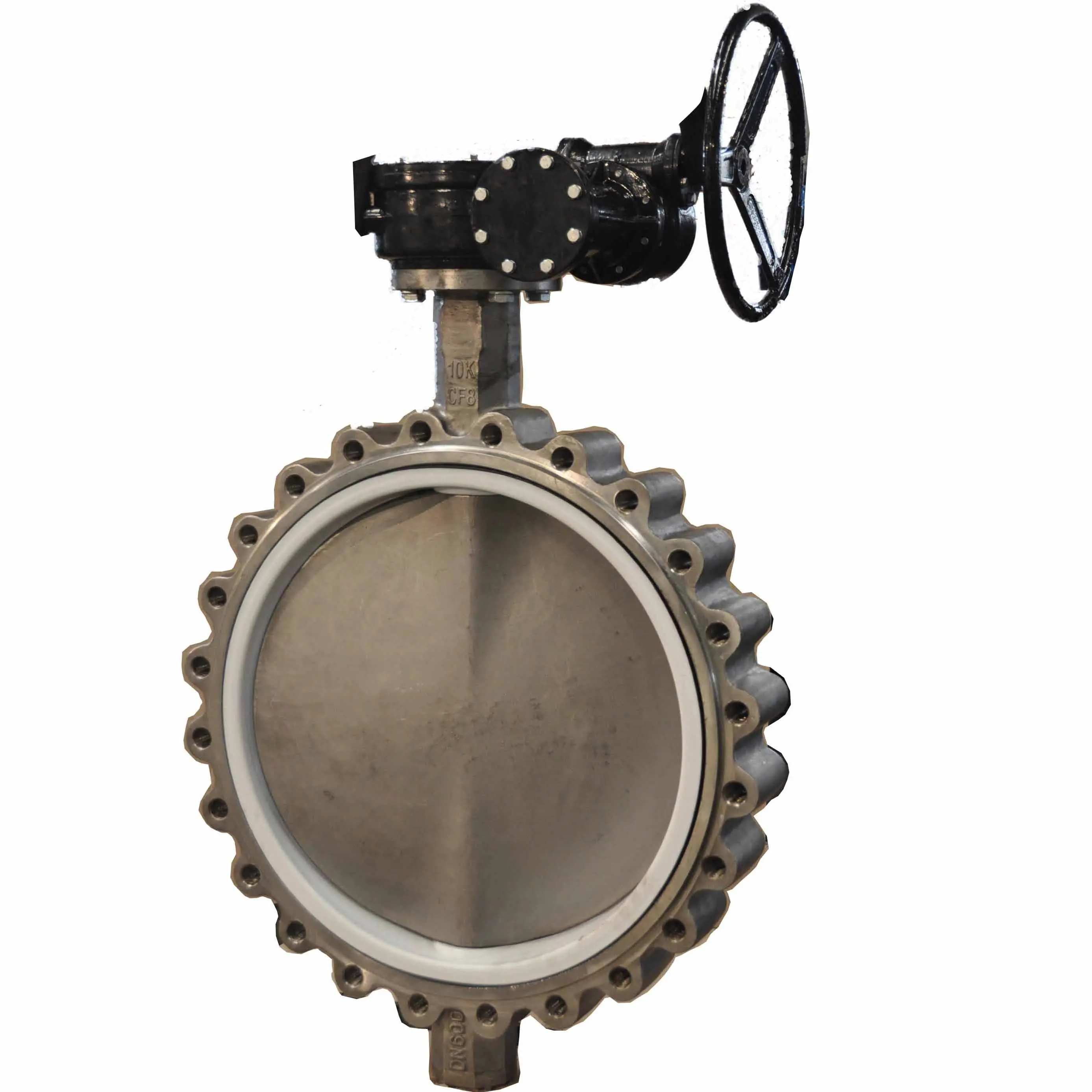 DN50-600 Lug Type Butterfly Valve Worm Gear Box Operator Stainless Steel Valve Butterfly Valve dengan Lubang Benang