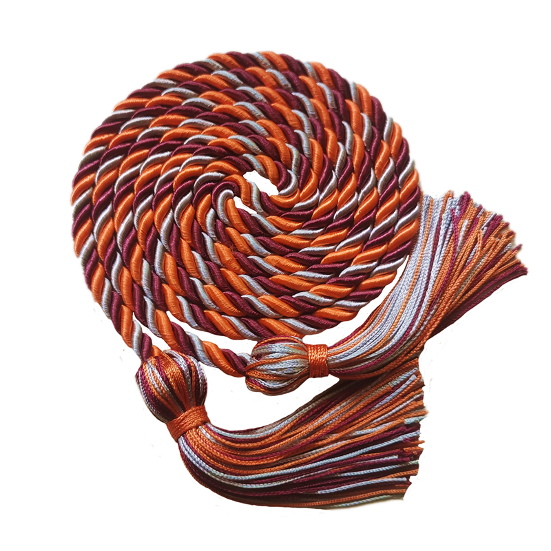 Maroon/orange/silver