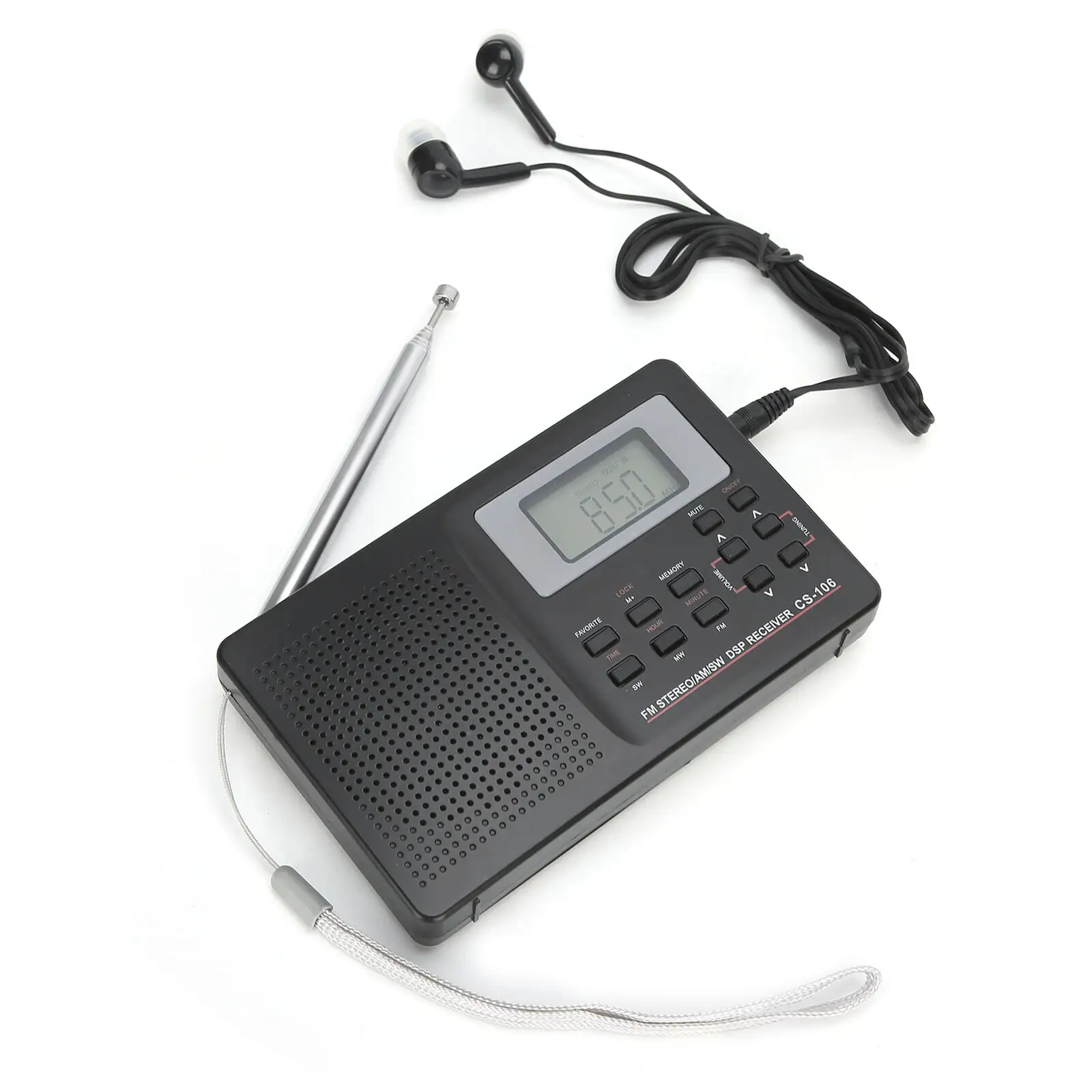 Radio numérique Portable à bande complète CS106 récepteur Radio réveil AM/FM/SW/MW/LW