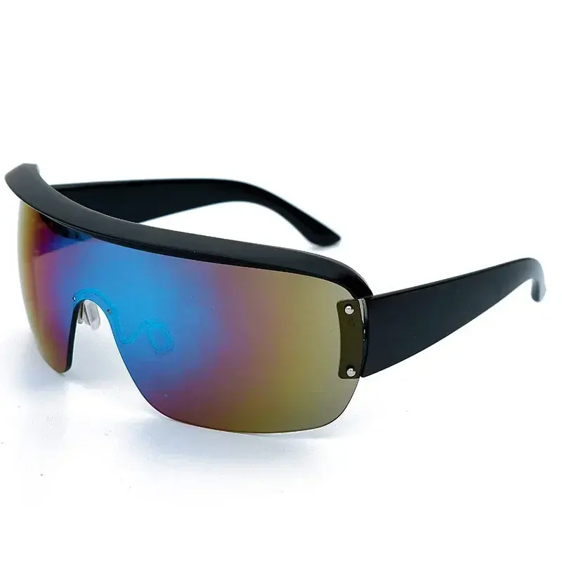 GWTNN Brillen Doekjes New Rimless Oversized Half Rim AC Ciclismo Protección contra el viento al aire libre Gafas de Sol de una pieza