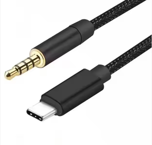 Chaqueta de PVC de 3 polos de 3,5mm Cable de audio estéreo Combinación de blindaje Convertir Tipo-c AUX para uso en automóvil - Product Image 3