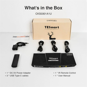 TESmart 3端口usb-c KVM交换机4K60Hz，带USB集线器和音频端口3x1 KVM切换器 - Product Image 6