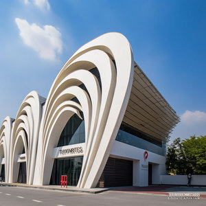 Gazinolar için Modern tasarım prefabrik dekoratif mimari UHPC GRC eğrisi cephe - Product Image 3