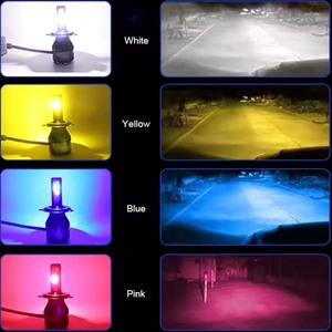 COBチップS44カラーヘッドライトランプハイパワースーパーブライトロービームLEDマルチカラーLEDライトヘッドライト電球4300k - Product Image 4