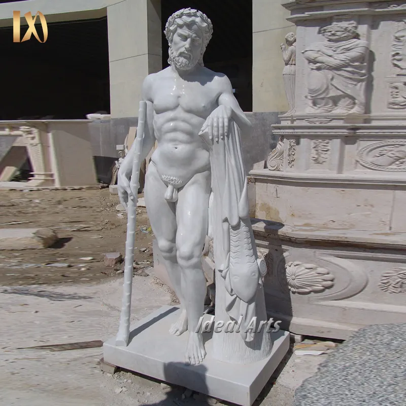 Jardim ao ar livre Homem escultura estátua mármore alta qualidade Roman nu Muscle Man estátua