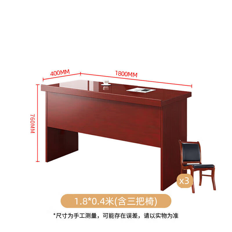 1,8 m x 0,4 m (y compris trois chaises)