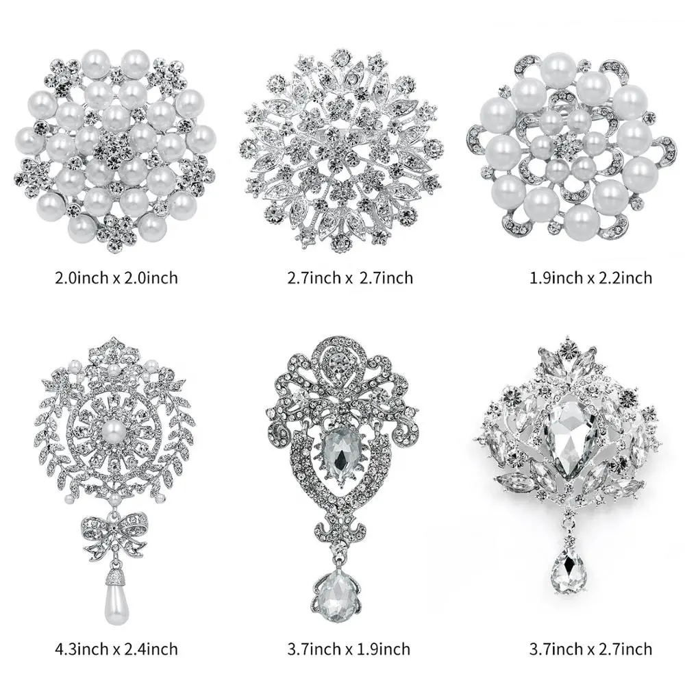 Hochzeits einladung Großhandel Silber Marke Diamant Broschen Kristall blume Brosche für Frau