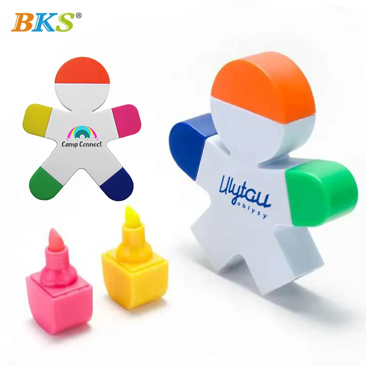 BKS promocional Novidade Personalizado Impressão Do Logotipo forma 5 in1 divertido presente Marcador Marcador caneta para a escola e as crianças