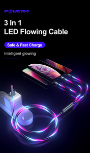 OEM cep telefonu kablo Usb şarj 3 In 1 Usb şarj veri Led Usb çok fonksiyonlu kabloları akan Led işık şarj kablosu - Product Image 5
