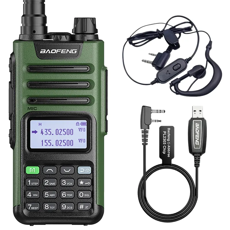 Baofeng UV-13 Pro Kuat 10W Walkie Talkie UHF/VHF Upgrade dari UV-10R 2-Way Radio dengan Type C Charger Kabel Pemrograman