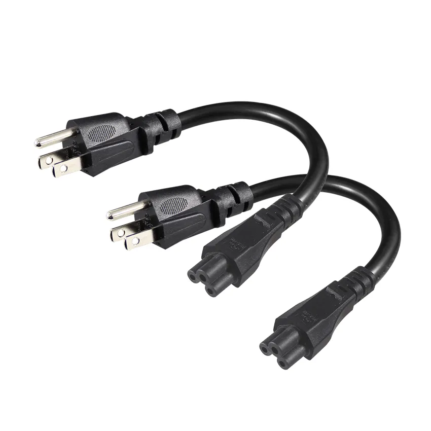 3 Pin Electric Plug 3 Prong Iec C5 Male Extension 3 Wire Ac Power Cord With C5 Connector
