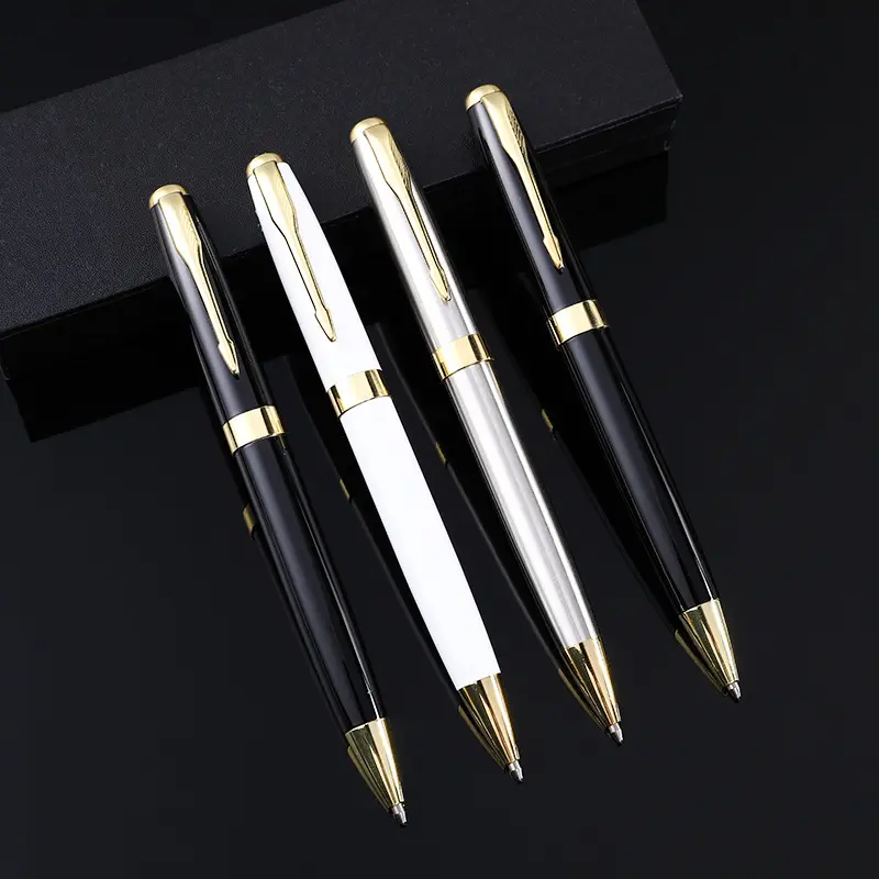 Nouveau Style de stylo à bille de luxe en acier inoxydable, stylo à bille rotatif en métal d'importation