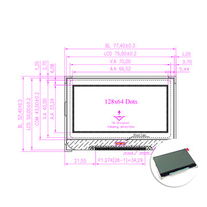 Kontrast reiches FSTN 128x64 COG LCD-Modul 28 Pins Weittemperatur-Grafik-Monochrom-COG 12864-Modul - Product Image 2