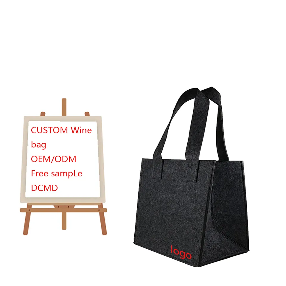 Contoh gratis pabrik BSCI ramah lingkungan Mode disesuaikan cetak logo grosir merasa anggur tas untuk tanaman