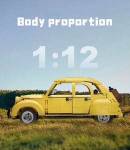 Citroen 2CV Retro klasik araba 1:12 ölçekli Beetle modeli plastik elektronik eğitim yapı taşı oyuncak tered tered toptan - Product Image 3