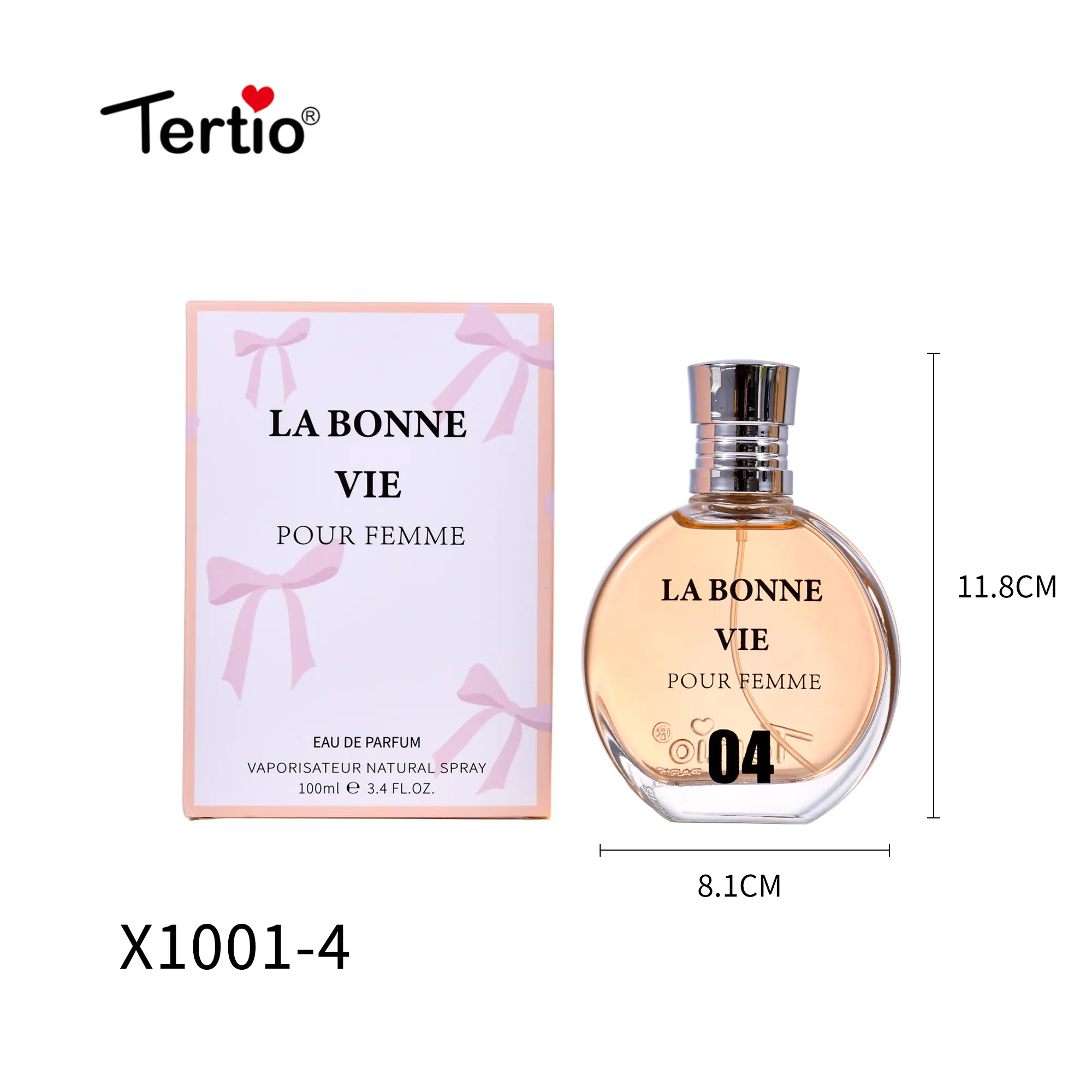 Tertio 100mL Fábrica Original OEM Perfume al por mayor Personalizado Su Etiqueta Privada Perfume de mujer personalizado de larga duración