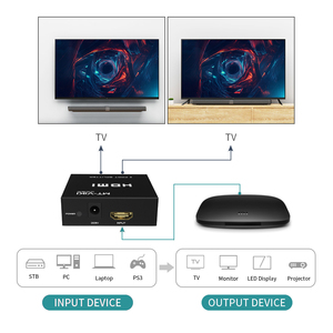 Divisor HDMI 4K 30Hz 1 entrada 2 salidas, 1 Ordenador 2 monitores + adaptador de corriente Divisor HDMI 1x2