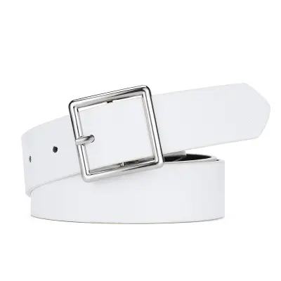 Strap Square Metallic Buckles Cowboy Belt Buckle Belts Fashion Women Man PU Leather Waistband Wide Waist