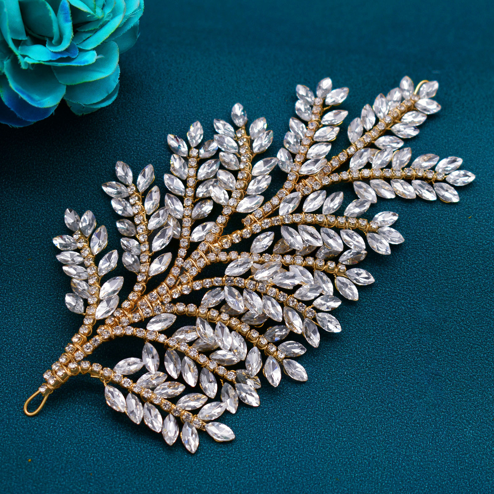 Gold base with crystal