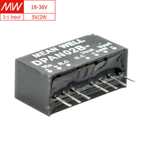 MEAN WELL DPAN02B-05、 ± 5V、2W SIP DC-DCコンバータ、18-36V入力、デュアル出力、産業オートメーションおよび制御システムに最適 - Product Image 1