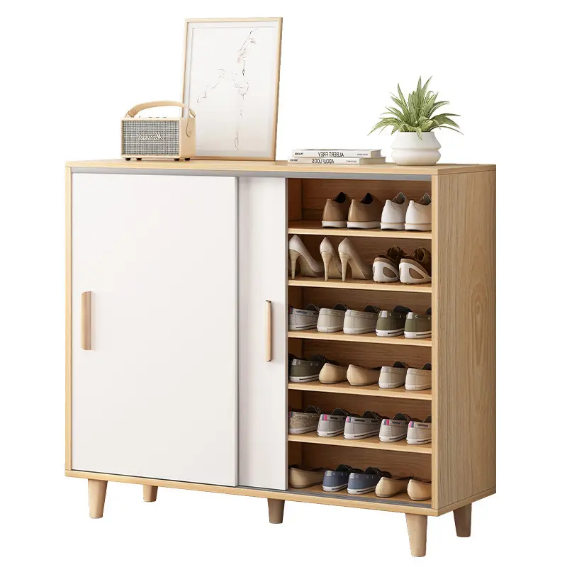 Armario de madera para zapatos, mueble de almacenamiento multicapa Simple y moderno, personalizado, nuevo