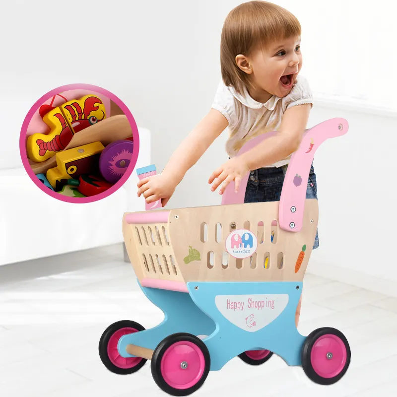 Casa dei giochi all'aperto di alta qualità cosplay supermercato in legno per bambini carrello della spesa giocattolo montessori set di giocattoli da cucina educativi