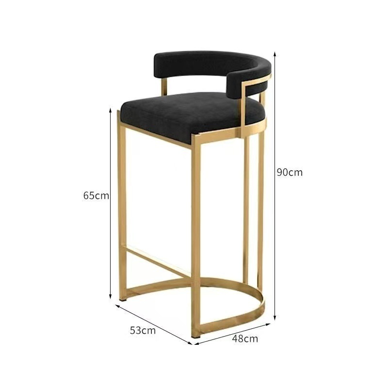 65 seat height-black velvet