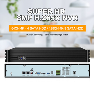LOOSAFE-cámara de seguridad IP de 64ch/128ch 4k nvr, salida de alarma, videovigilancia, nvr, reconocimiento facial con 4 /9 SATA interfect