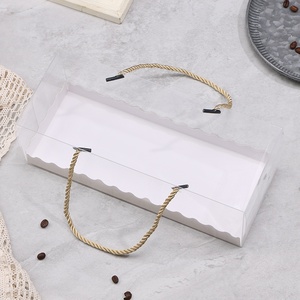 Doğrudan satış şeffaf dikdörtgen PET kek rulo ambalaj kutusu için isviçre rulo keki pişirme pasta depolama Satchel gıda şeker için - Product Image 3