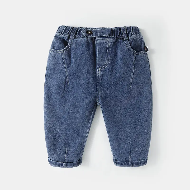 طفل رضيع بنطلون جينز أولاد عالي الجودة بلون أزرق مغسول بنطلون جينز جينز للأطفال بالجملة جينز للأطفال