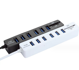 6USB Hub Combo Splitter 6 Ports <strong>USB</strong> 2.0 High Speed Mini 2 in 1 SD TF Card Reader for Laptop <strong>Computer</strong> - Product Image 2