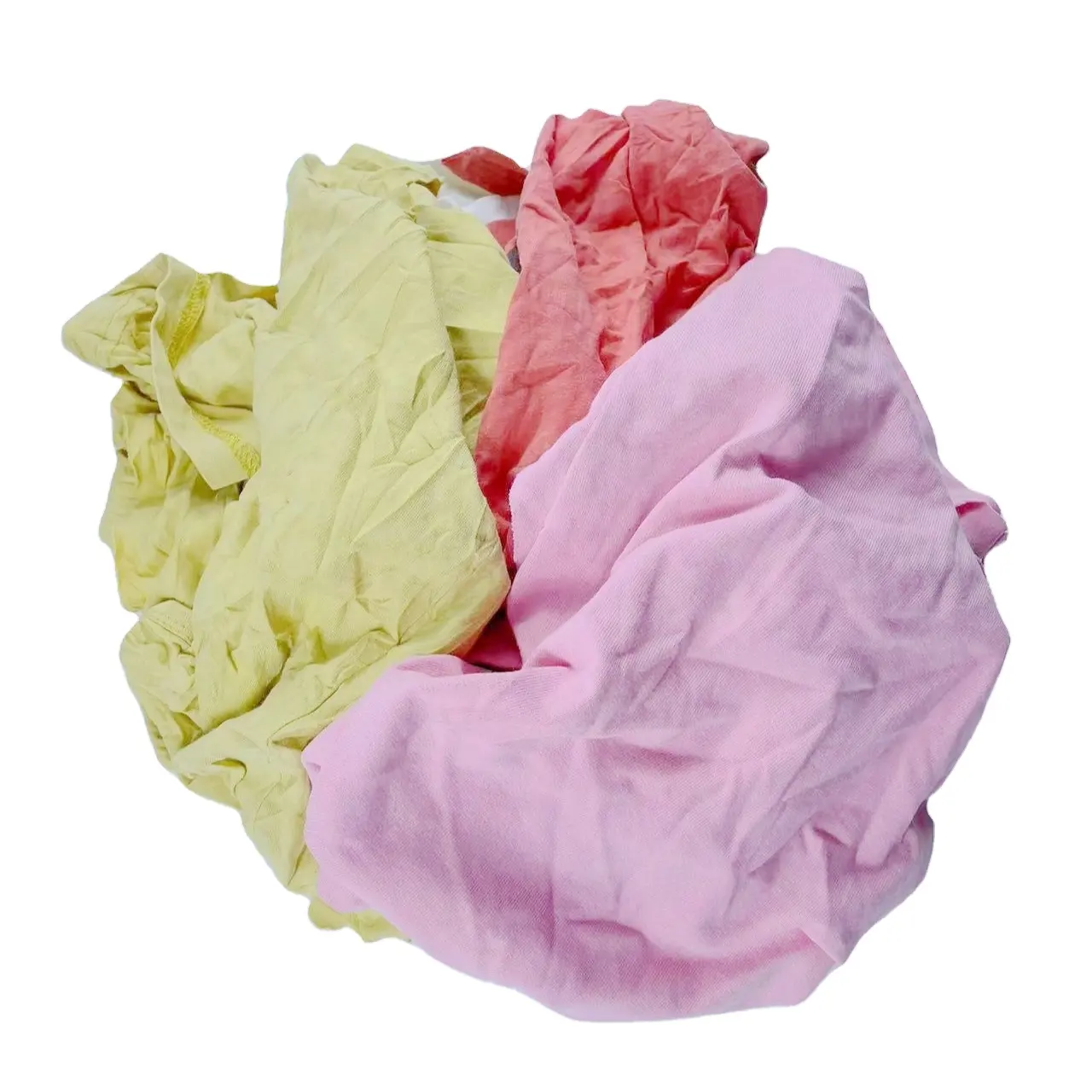 Chất Lượng Cao Nguyên Bông Vải Chất Thải 100% Bông reclycle Màu T-Shirt Lau Rags Retazos De Telas Por Thị Trưởng