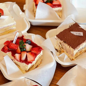 ティラミス包装弁当箱使い捨てデザートサンドイッチハンバーガーケーキ包装箱 - Product Image 1